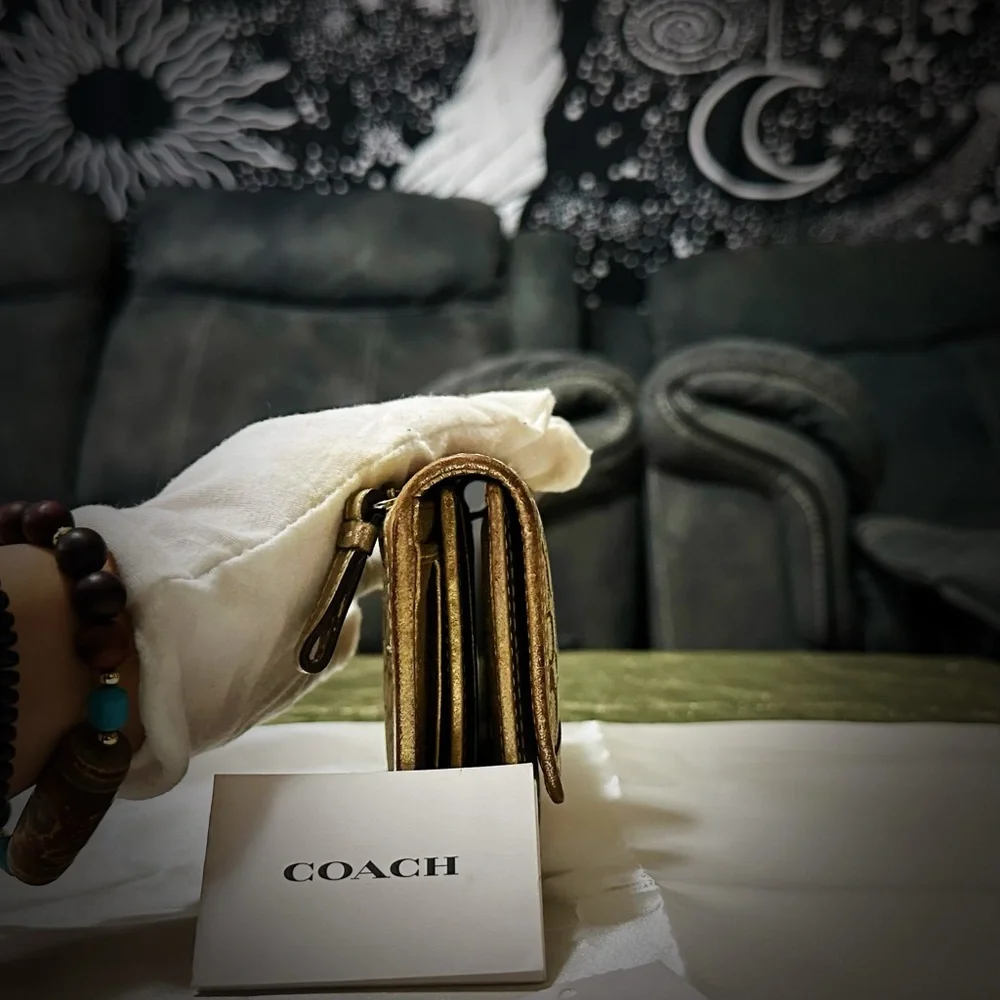 Vintage Coach Brown and Gold Wallet clutch - Picture 14 of 17